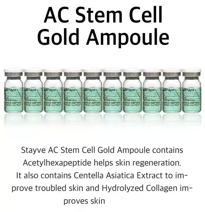 Stayve BB Cream Glow AC Stem Cell Gold Ampoule Serum Niacinamide&Vitamin E Skin Moisturizing Facial Care Starter Kit Daily Use — image 1