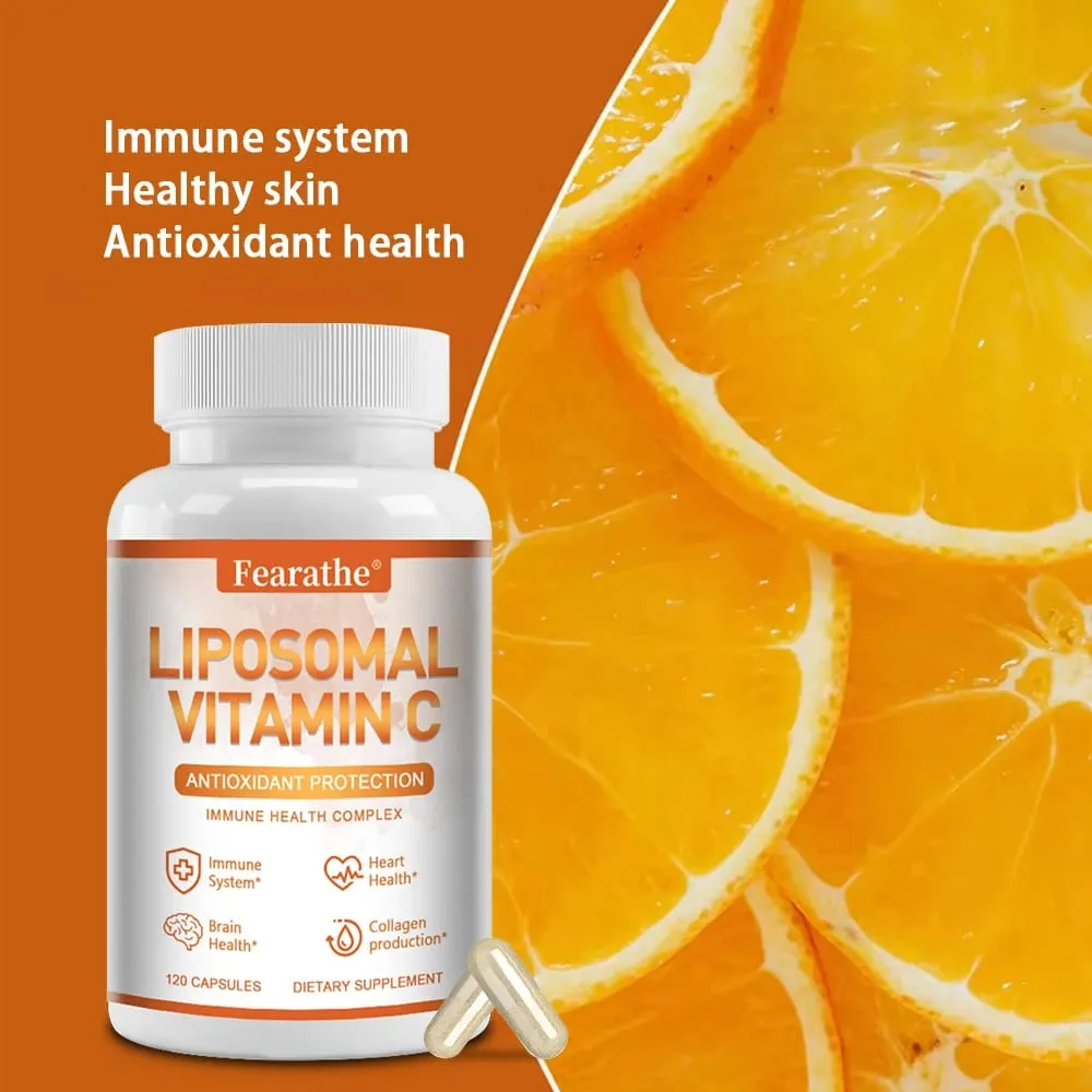 Vitamin C Liposomal tự nhiên - Hệ thống miễn dịch & Tăng cường Collagen Hấp thụ cao Vitamin cho da Ăn chay thuần chay không biến đổi gen