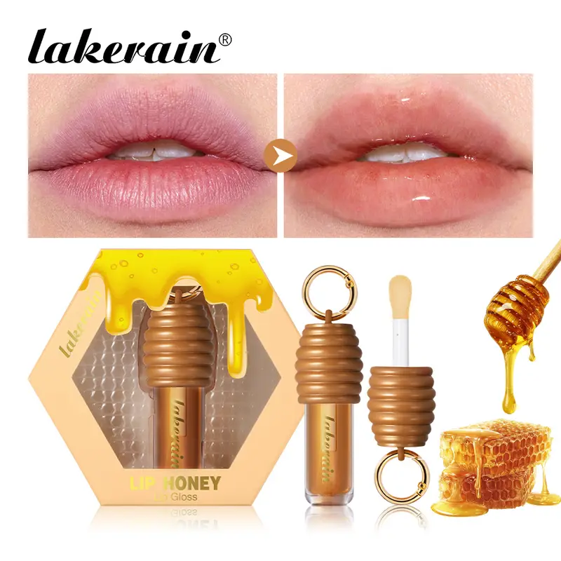 Lakerain Honey Lip Gloss Glossy Texture Lightweight Non-sticky Long Lasting Moisturized Gorgeous Glossy Finish Smooth Lip Makeup — image 1
