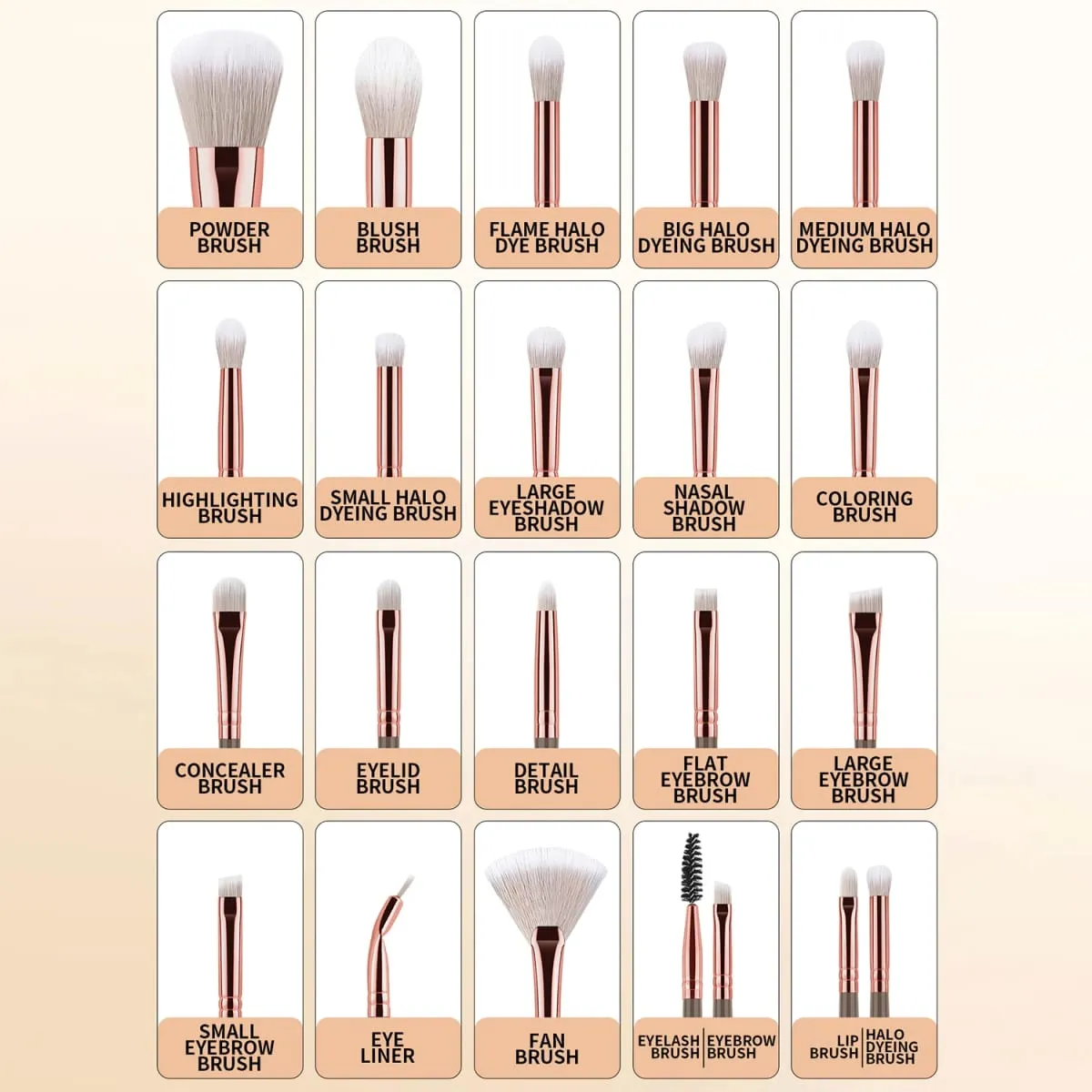 33 Chiếc Bộ Dụng Cụ Trang Điểm 20 Cọ Trang Điểm Với Bông Đánh Phấn Bát Vệ Sinh Mi Full Face Bộ Trang Điểm Mắt — image 6