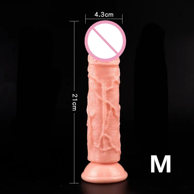 Realistic Soft Silicone Dildo XXS-L Skin Color with Powerful Suction Cup Female Masturbator G Spot Stimulating Sex Toy for Women