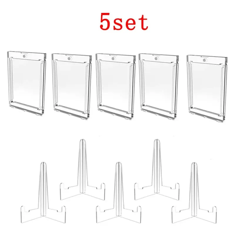 35PT Magnetic Card Holder Display Case Set Fit for YuGiOh Pokmon Game Sports Trading Cards Sleeves Hard Acrylic Protector Toy