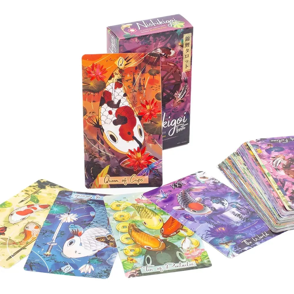 Nishikigoi Tarot 78pcs 10.3*6cm English Version Divination Board Games Kit Party Astrology Cards Oracle — image 2