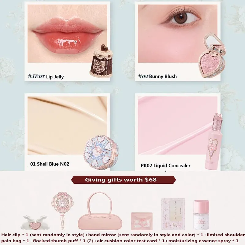 Flower Knows Makeup Gift Set Lip Cream Blush Cushion BB Cream Brightening Concealer Hydrating Essence & Cosmetic Bag All-in-One — image 11