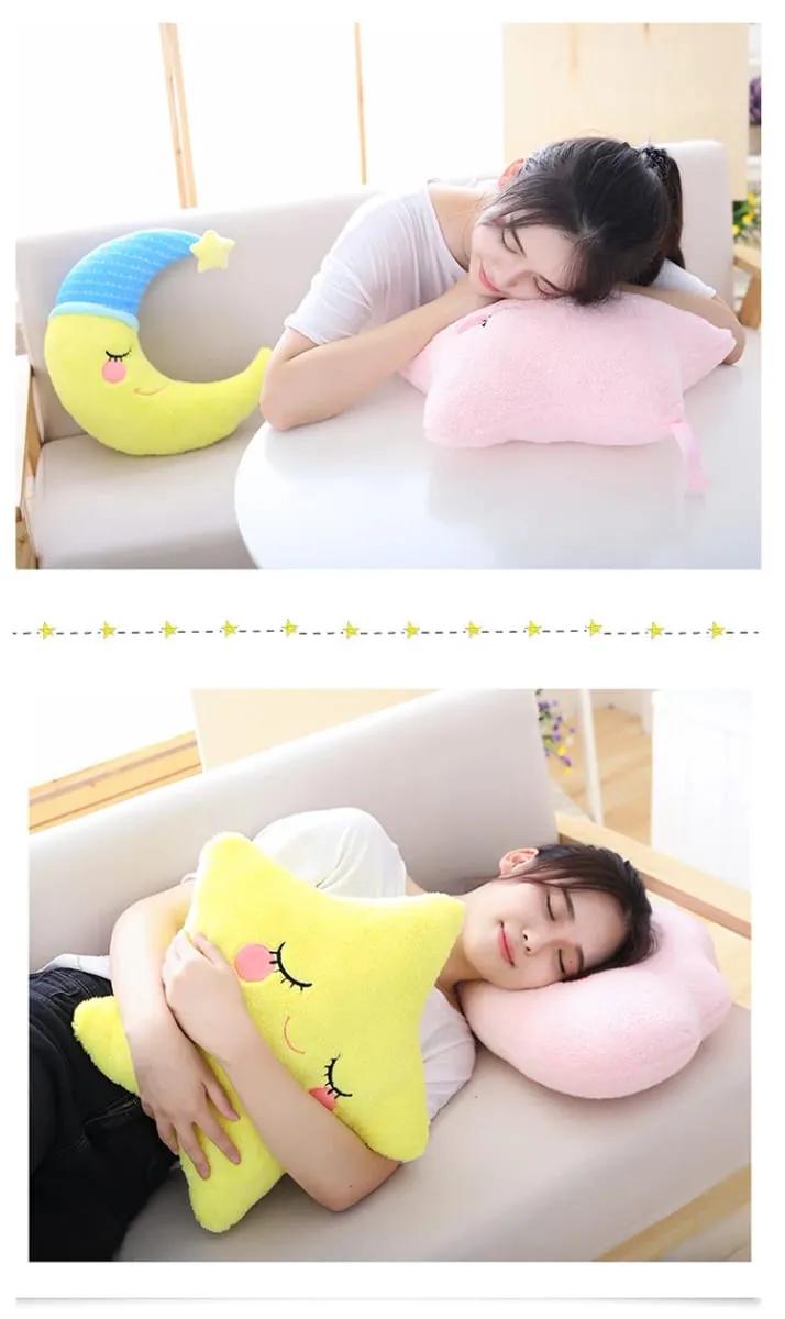 Fantastic Star Cloud Moon Rainbow Plush Pillow Stuffed Sky Natural Cushion Yellow Pink Blue Shy Emotion Plushie Decoration Gift — image 10