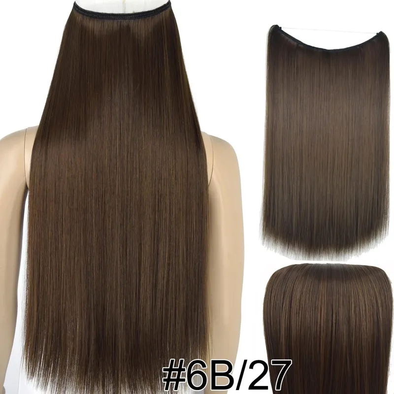 Synthetic Heat Resistant Hair Silky Straight Elasticity Invisible Wire Hair Extensions 8006 — image 13
