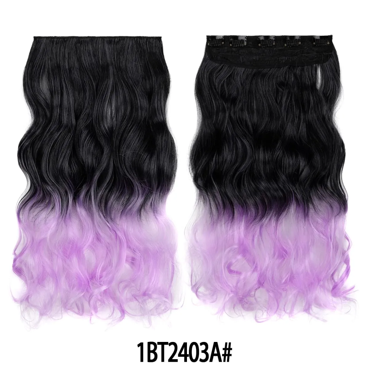 Jeedou One Piece 5 Clips Wavy Ombre Clip In Hair Extensions Long Water Wave Συνθετικά Σγουρά Μαλλιά Κομμάτι Rainbow Χρωματιστά Μαλλιά — image 19