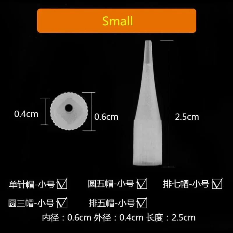 100Pcs Microblading Tattoo Needle Tips Nozzle Caps for Eyebrow Lip Eyeline Permanent Makeup Tattoo Machine Gun — image 2