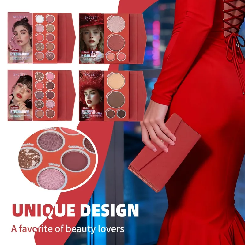 Foldable Wallet‑Style Makeup Palette | Eyeshadow Blush Highlighter Contour Compact for Travel & Daily Use