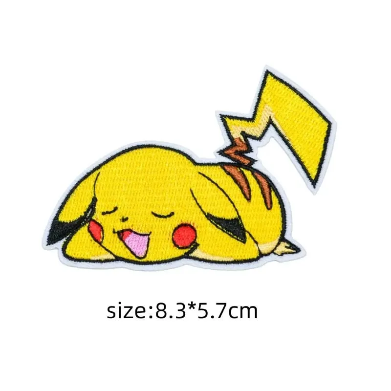 HOT 40 Style Snorlax Iron On Patch Embroidered Clothes Patches Cartoon for Clothing Kid Umbreon Cloth Stickers Garment Appliqués — image 39