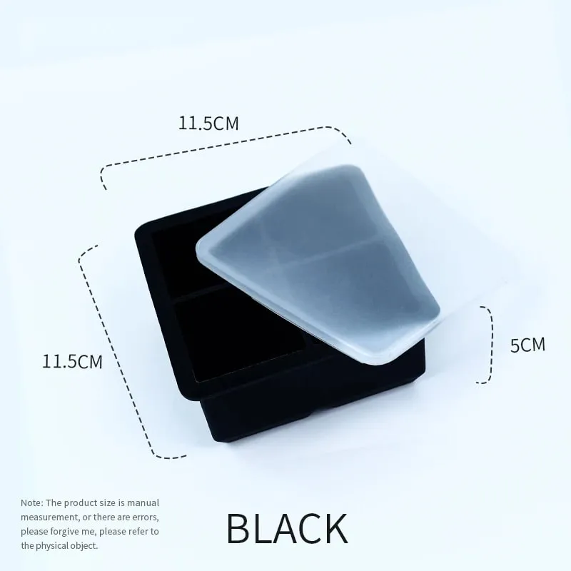 Silicone Large Ice Molds 2 Inch Big Ice Cube Trays with Removable Lid BPA-Free Easy Release and Stackable Flexible Ice Cube Tray