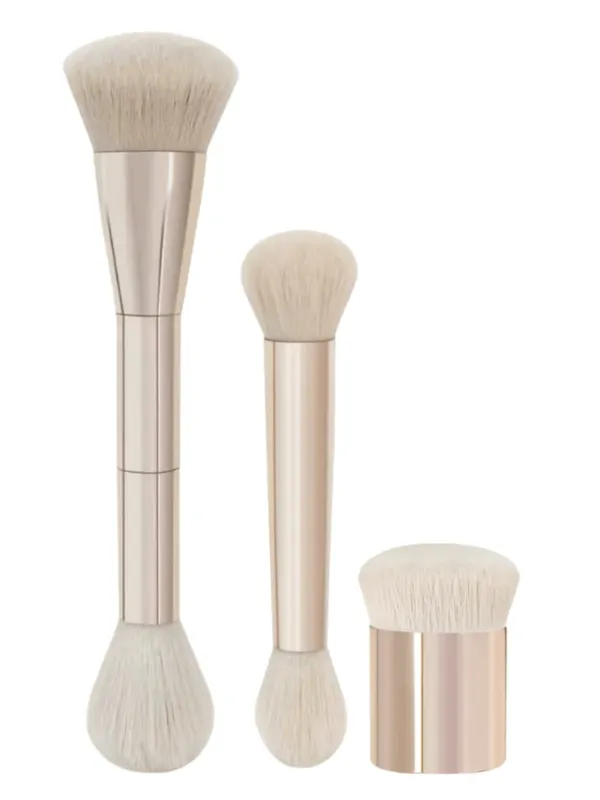 5-Piece Professional Makeup Tool Set for the Face Dual-Ended Multifunctional Makeup Brushes in Rose Gold Including a Dual-Ended Facial Makeup Brush Set Featuring Angled Tapered Foundation Brush Contour Brush Blush Brush Loose Powder Brush E — image 6