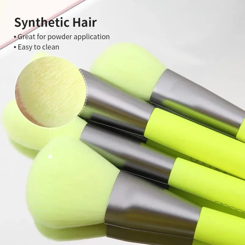 Docolor Neon Makeup Brushes 10pcs Professional Synthetic Hair Powder Foundation Eye Shadows Blending Contour Make Up Brushes — image 3