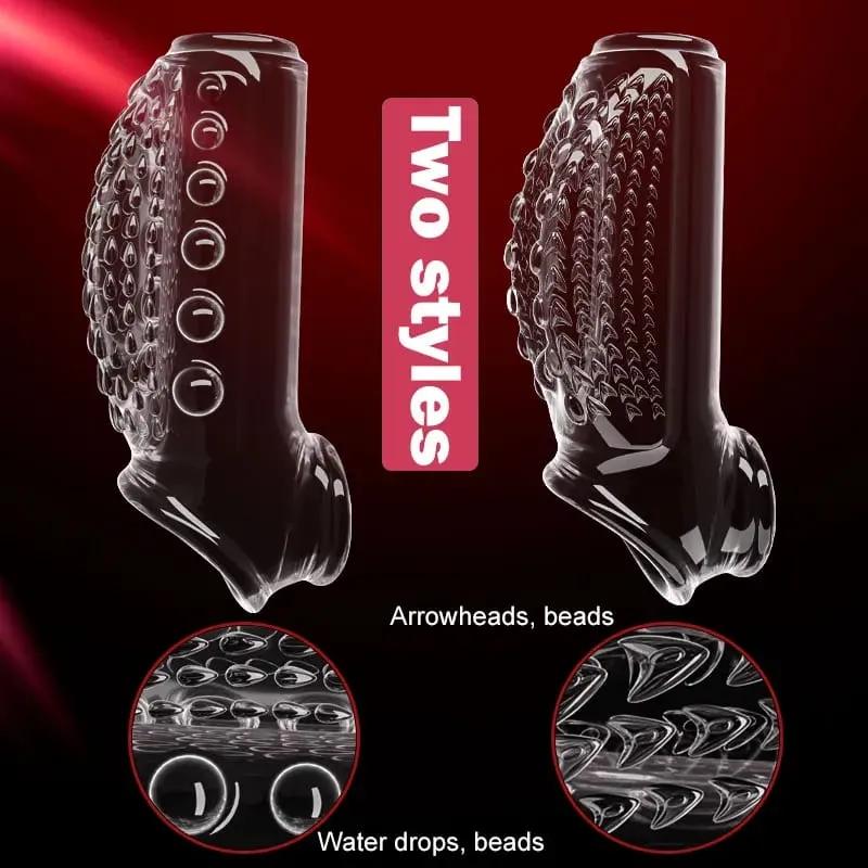 Erotic Bondage Zvětšení erekčních kroužků Zpoždění ejakulace Opakovaně použitelný návlek na penis Dick Silicon Glans Cover Zvětšení Sexuální hračky pro muže