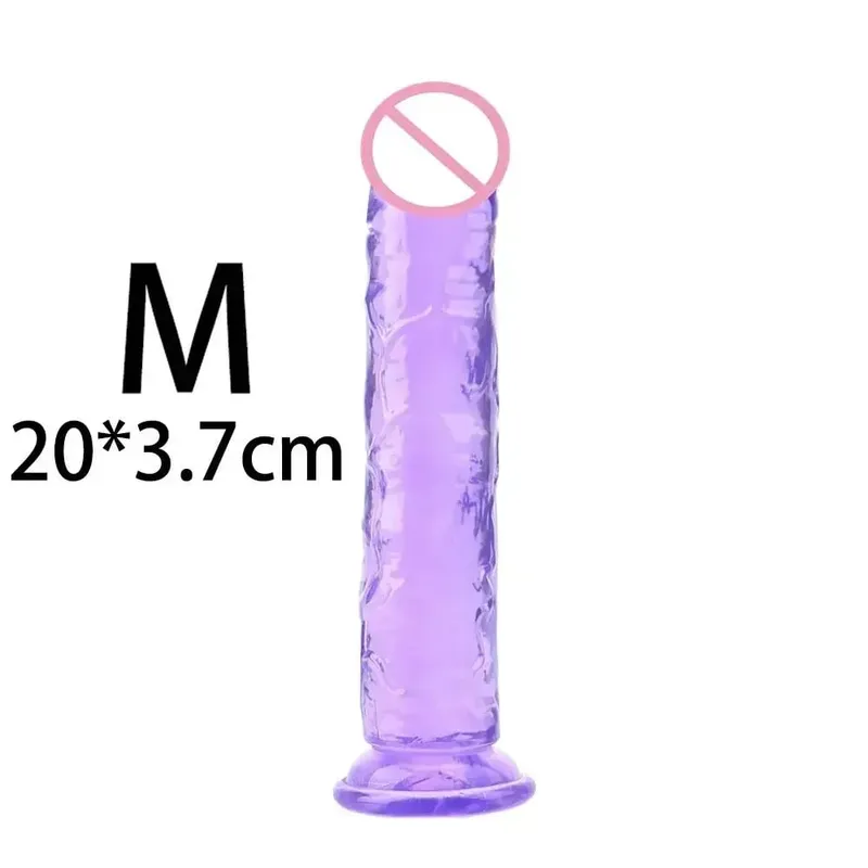 Cheap Women Erotic Anal 5 Colors Big Transparent Dildo Suction Cup Jelly Dick Sex Toys Soft Clitori Vaginal Masturbators Penis — image 13