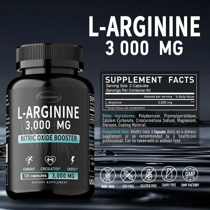 L-Arginine 3000mg - Men's Strength and Endurance Supplement To Improve Sexual Performance and Support Reproductive Health — image 2