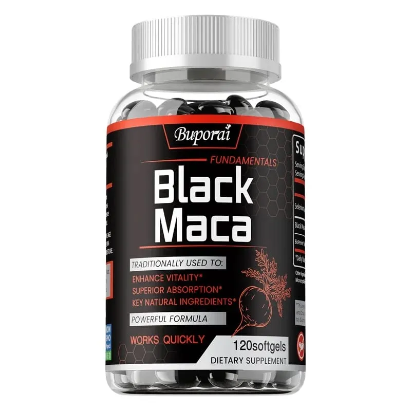 Black Maca Supplement - Increases Muscle Mass Endurance and Vitality and Promotes Hormonal Balance Relieve Fatigue
