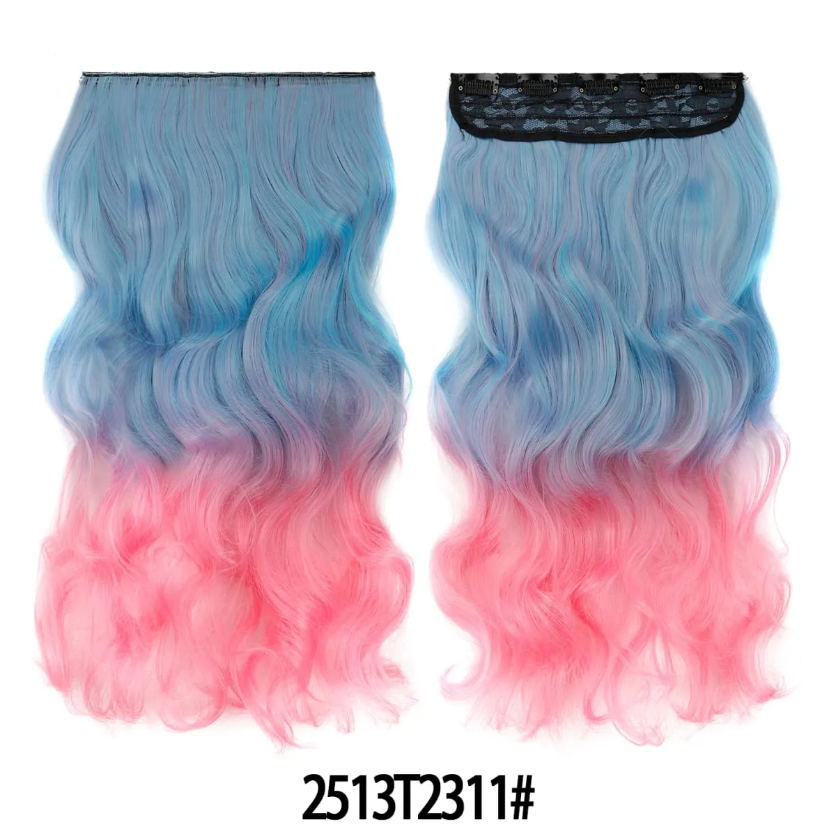 Jeedou One Piece 5 Clips Wavy Ombre Clip In Hair Extensions Long Water Wave Συνθετικά Σγουρά Μαλλιά Κομμάτι Rainbow Χρωματιστά Μαλλιά — image 14