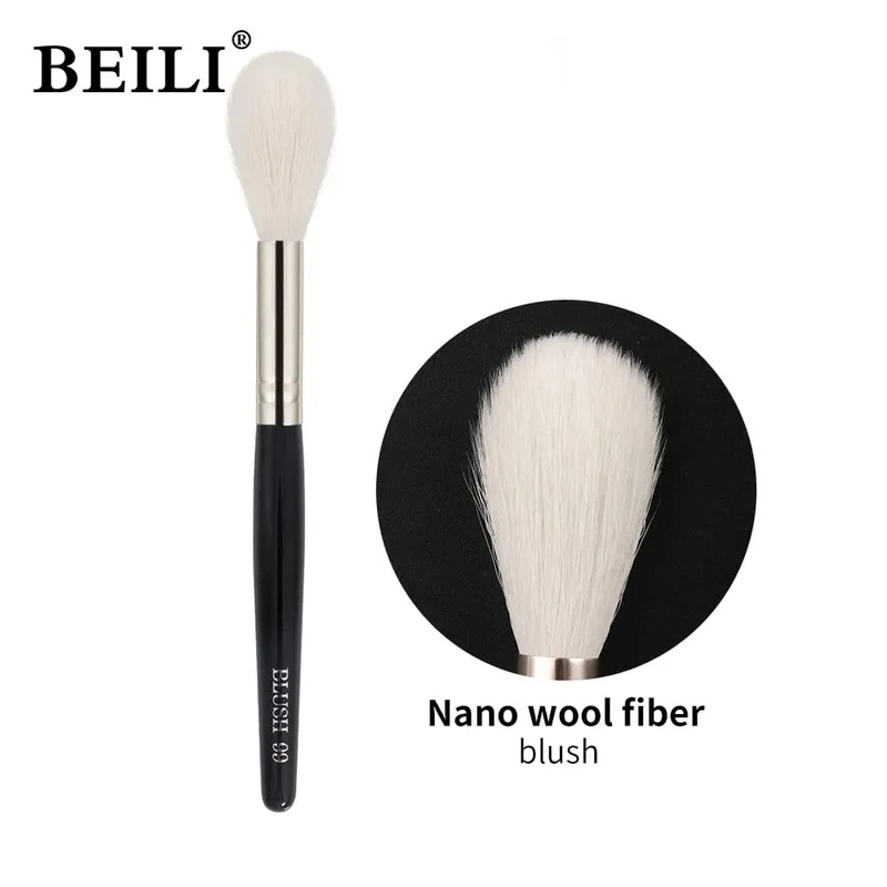 1 pièces 100% poils de chèvre surligneur noir pinceaux de maquillage professionnel naturel poney fard à paupières Blush sourcils pinceaux de maquillage