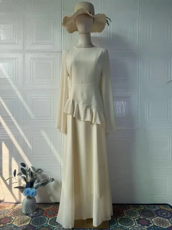 Maxi Dress Women Party Slim Fit Vestidos Round Collar Full Sleeve Tight Waist Elegant 2024 Autumn Female Elegant Long Dresses