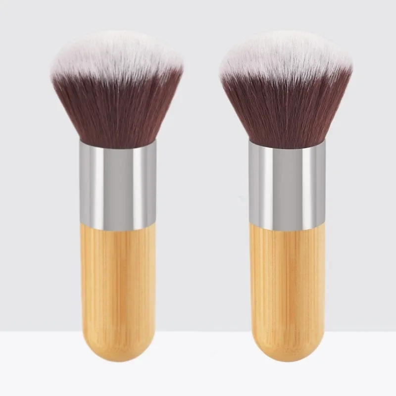 Bamboo Handle Foundation Brush Loose Powder Makeup Borstar Blush Contour Liquid Foundation Cream Professionell ansiktsskönhetsverktyg — image 9