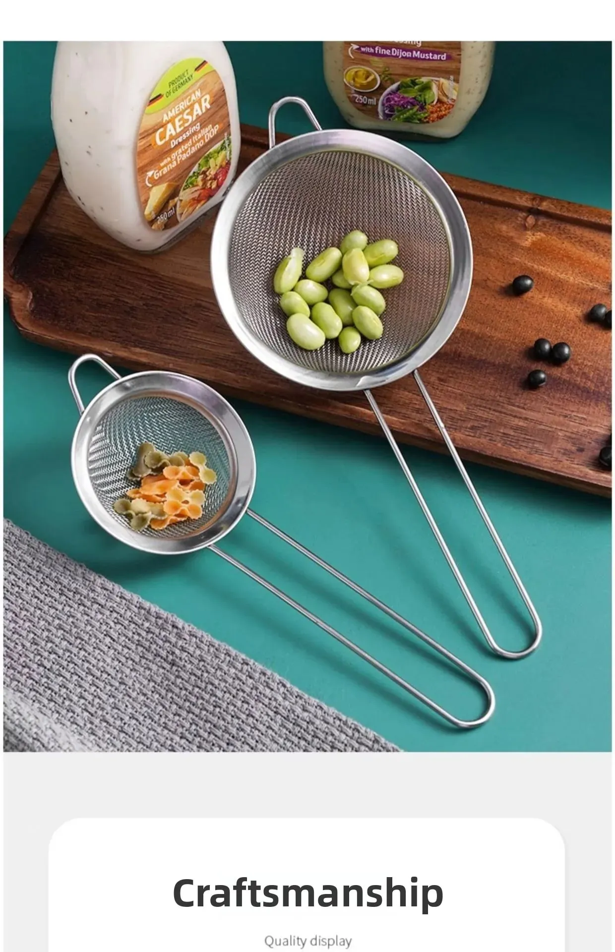 1-3Pcs Stainless Steel Wire Fine Mesh Oil Strainer Flour Colander Sieve Sifter Pastry Baking Tools Kitchen Accessories — image 10