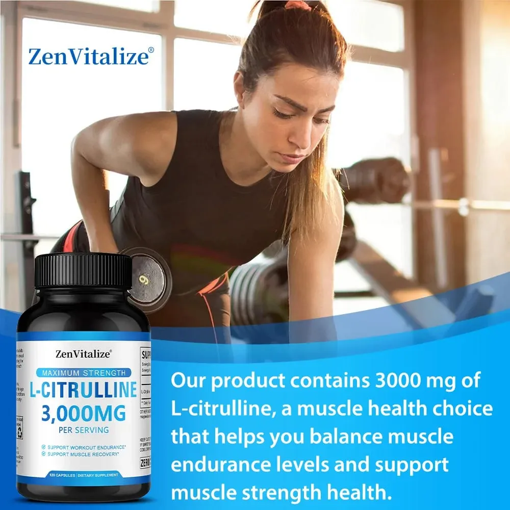 L Citrullin 3000 mg Ergänzungskapseln für Männer und Frauen – Muskelregeneration und Trainingsausdauer – vegan, gentechnikfrei — image 4