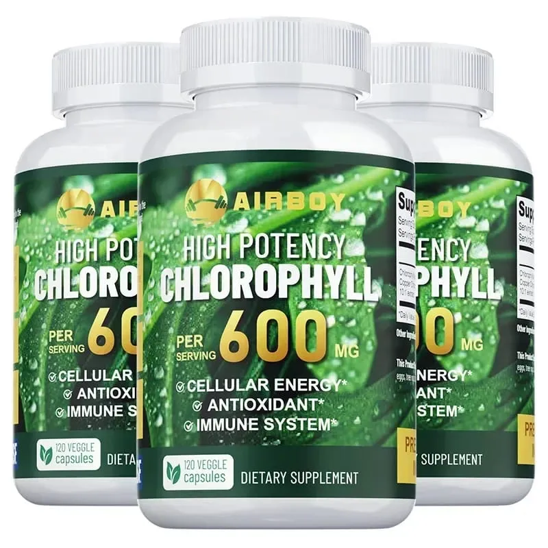 Chlorophyll Supplement 600mg - Supports The Immune System Reduces Body Odor and Bad Breath Boosts Energy Antioxidant — image 11