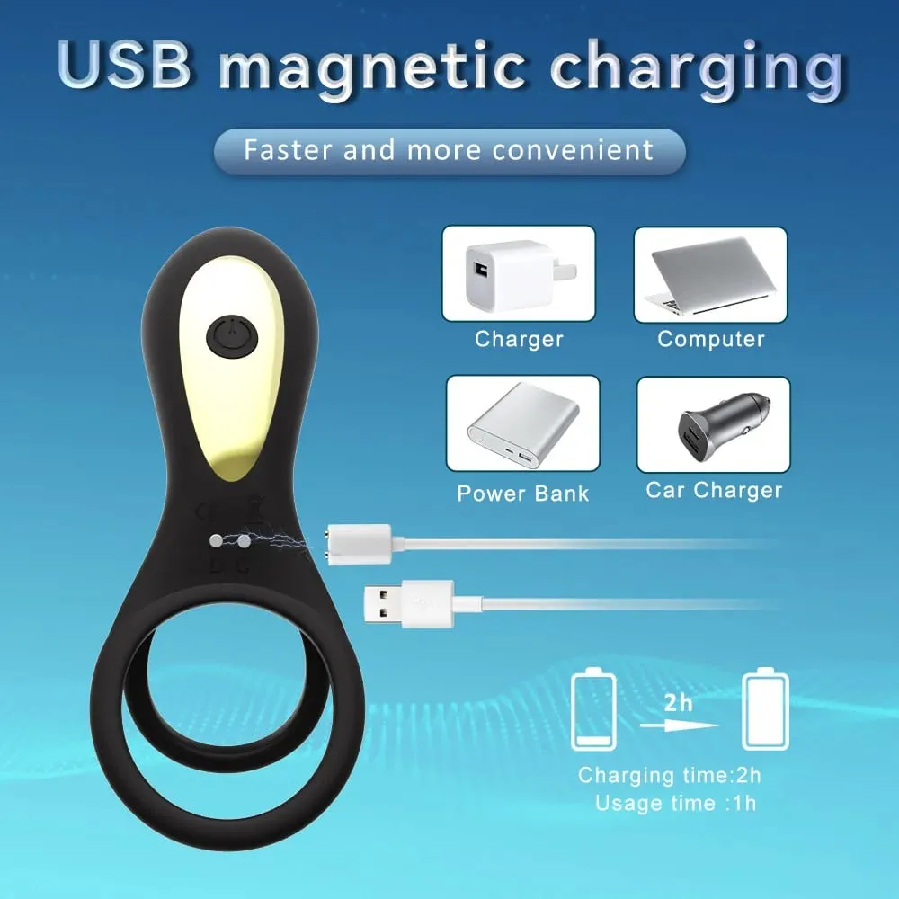 Vibrating Penis Ring Delayed Ejaculation Penis Massager Cock Ring Vibrator Adults Sex Toys for Couple Penis Enlargement Erection — image 5