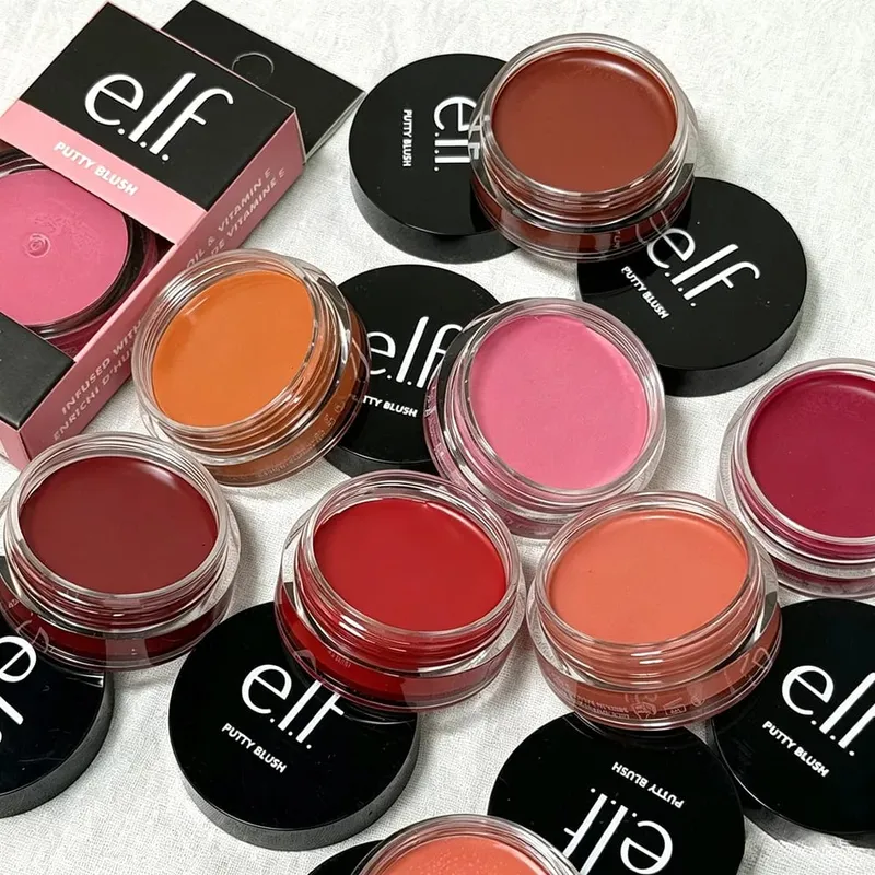 Elf Putty Blush Single Matte Cream Blush Dual-Use as Cream Eyeshadow Natural Soft Tone for Effortless Everyday Facial Makeup