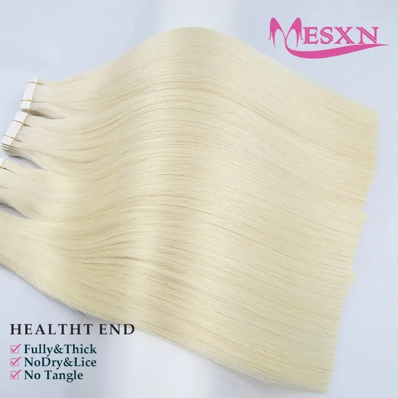 High Quality Tape in Extensions 100% Human Hair Invisible SKin Weft 12"-22" inch 613 color Adhesive Real Natural Hair For Women — image 5