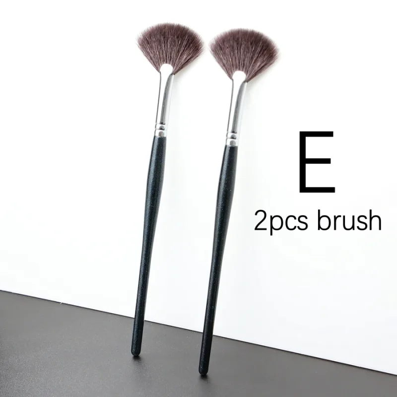 Fan Highlighter Brush Makeup Natural Goat Hair Powder Blender Make Up Brushes — image 11