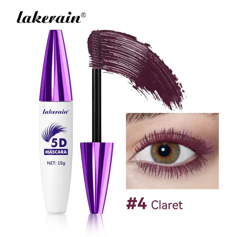 Red Wine Brown Eyelashes Mascara 5D Three-dimensional Eyelashes Curling Extension Non-smudge Waterproof Fast Dry Lsting Makeup — image 5