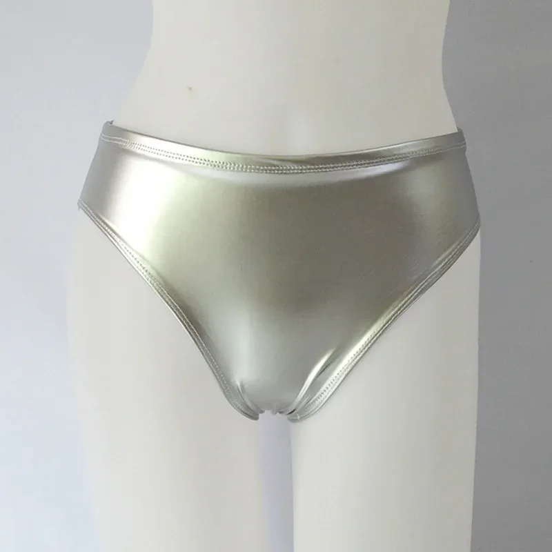 Men Sexy Latex Glossy Briefs Underwear Pvc Leather Underpants Women Patent Leather Erotic Lingerie Thongs Sissy Panties — image 20