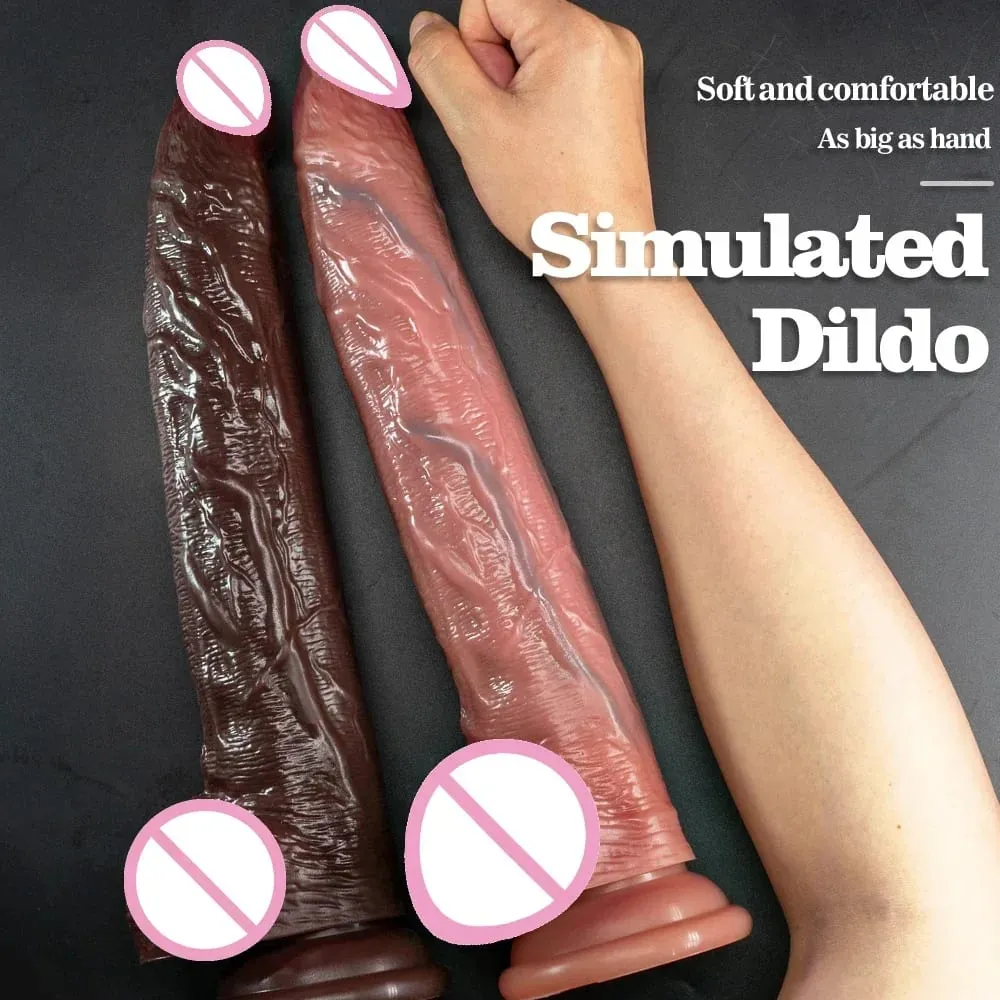 13.3in Super Long Penis Dildo Realistic Soft Dildo With Suction Cup Anal Sex Toys For Men Women Masturbator Huge Phallus — image 1