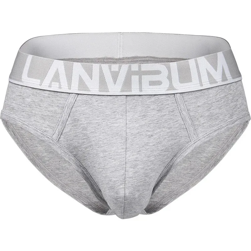 LM644 Summer Men's Briefs Colorful Bright Ribs Cotton Mid-waist Simple Comfortable Breathable U-bullet Bag Soft Youth Underwear — image 14