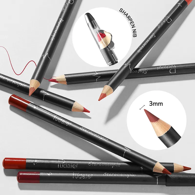 Waterproof Matte Lipliner Pencil Red Contour Tint Lipstick Long Lasting Non-stick Cup Moisturising Lips Makeup 12 Colors — image 6