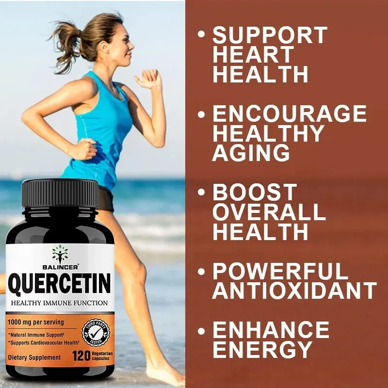 Quercetin Extract - 1000 Mg Supports Immune Cardiovascular and Respiratory Health Antioxidant 120 Capsules — image 6