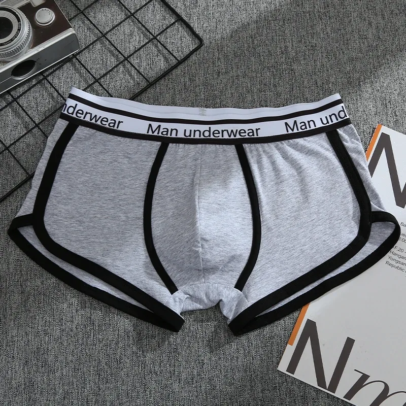 1/4pcs Men Underwear Boxers Cotton Panties Breathable Solid Boxershorts Male Mid Waist Underpants Trend Man Shorts Homme Shorts