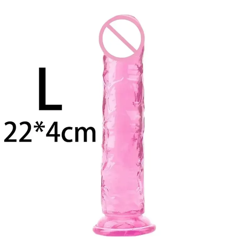 Cheap Women Erotic Anal 5 Colors Big Transparent Dildo Suction Cup Jelly Dick Sex Toys Soft Clitori Vaginal Masturbators Penis — image 17