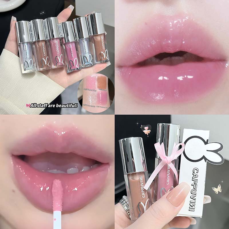 Brown Glitter Lip Glaze Lasting Shimmer Mirror Water Lip Gloss Waterproof Jelly Plumping Lipstick Make Up Moisturizing Lip Tint — image 6