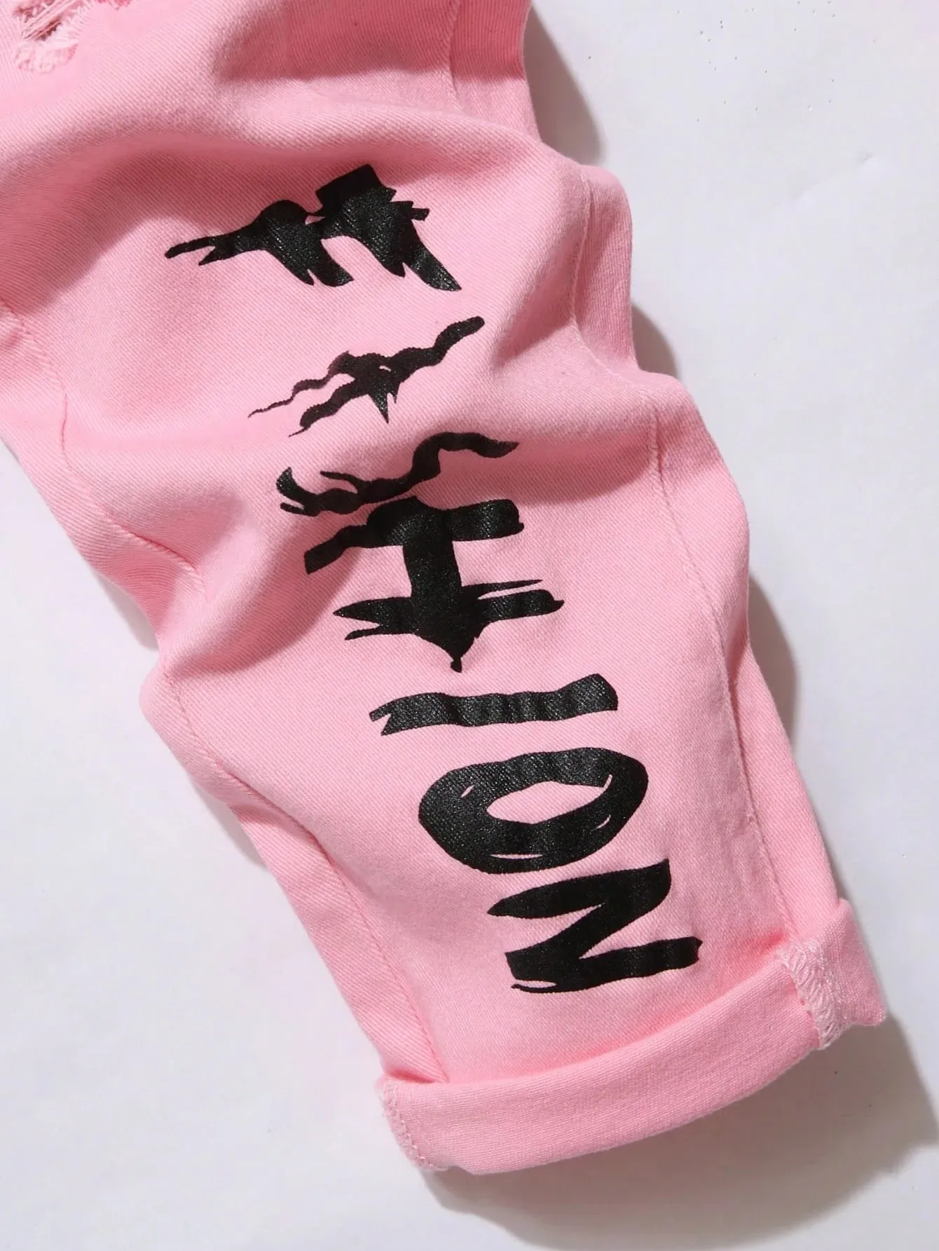 Men's Stretchy Ripped Denim Jeans Slim Fit Straight Trousers Elastic Waist Patchwork Holes Tearing Streetwear Casual Pants — image 7