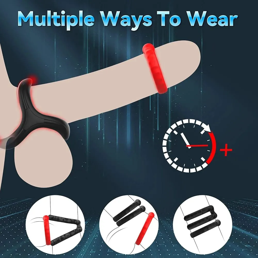 Penis Ring Silicone Cock Rings Delay Ejaculation Scrotal Binding Ball Stretcher Erection Enhancing Lock Cockring Sex Toy for Men — image 5