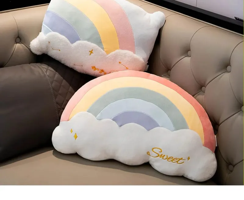 INS HOT Candy Color Cloud Star Plush Pillow Colorful Rainbow Crown Pillow Cushion Sofa Home Decoration Throw Pillow Toy — image 10