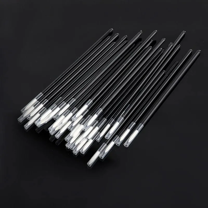50/100PCS Wholesale Eyeliner Brushes Makeup Brush Cosmetic With Cap For Women Beauty Tool Long Thin Tip Applicator Make Up Brush