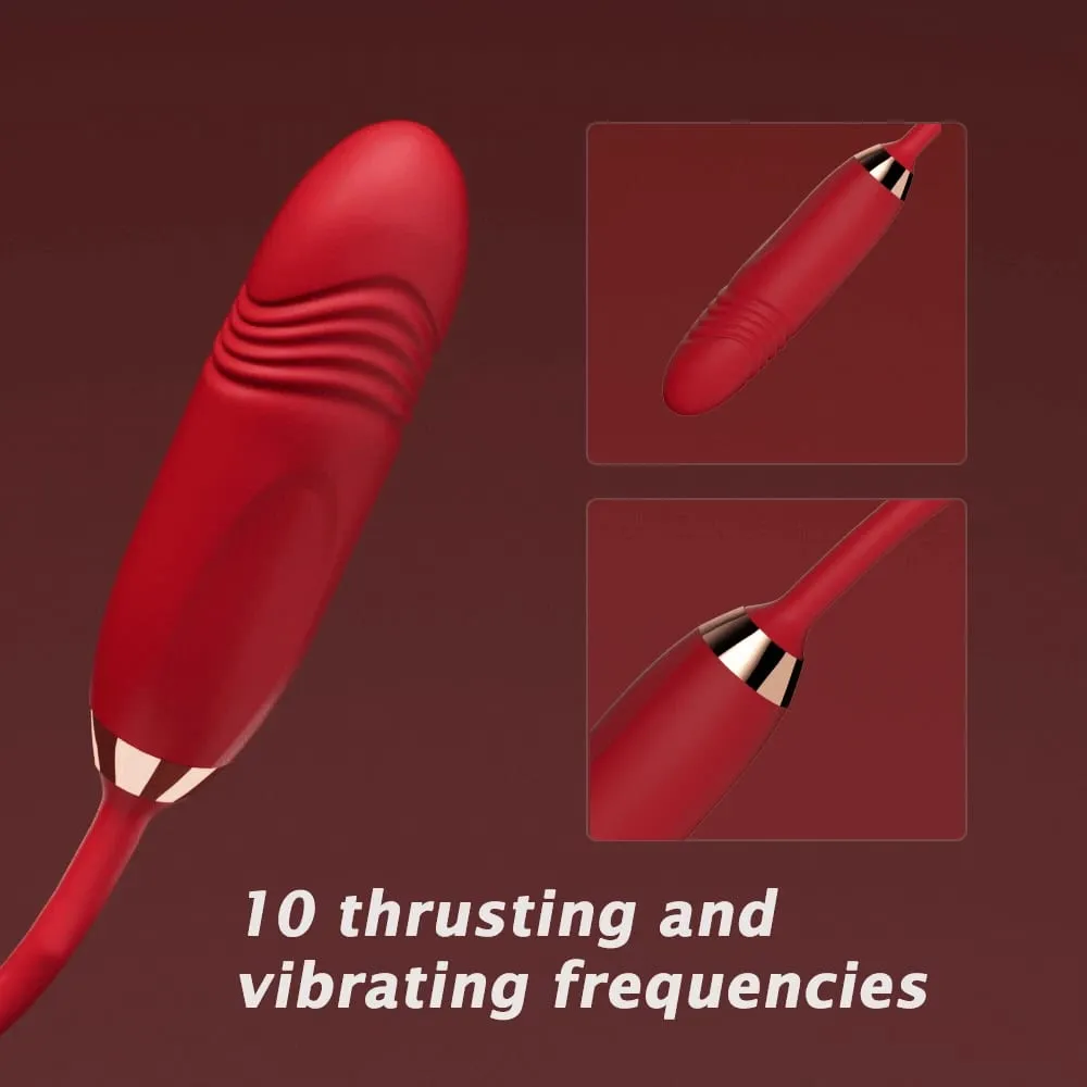 Thrusting Sucking Vibrator for Women Tongue Licking Nipple Clit Stimulator G-spot Dildo Massager Love Egg Sex Toys Couples