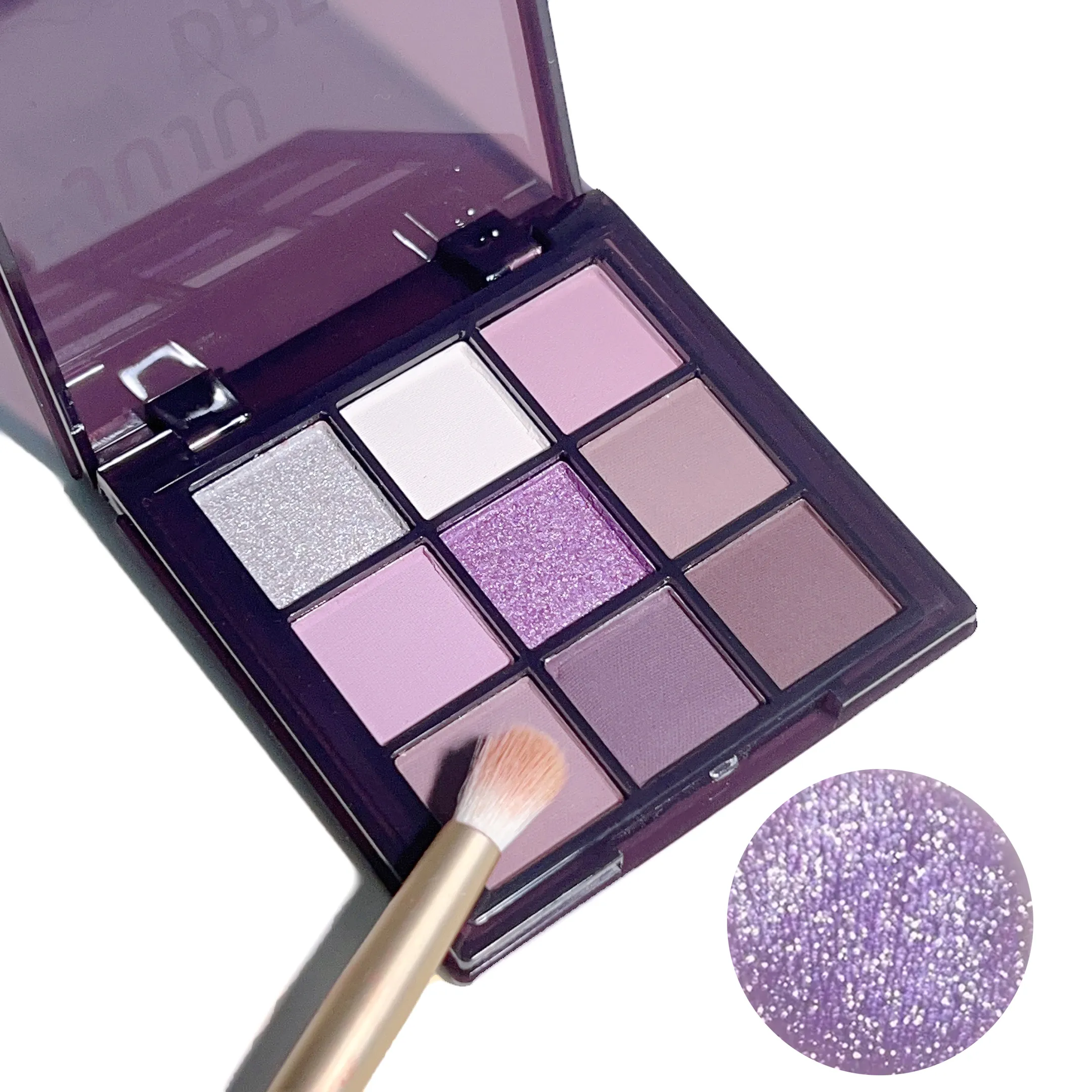 Palette de fards à paupières neuf nuances de fumé mat nacré fines paillettes violet foncé maquillage abordable — image 2
