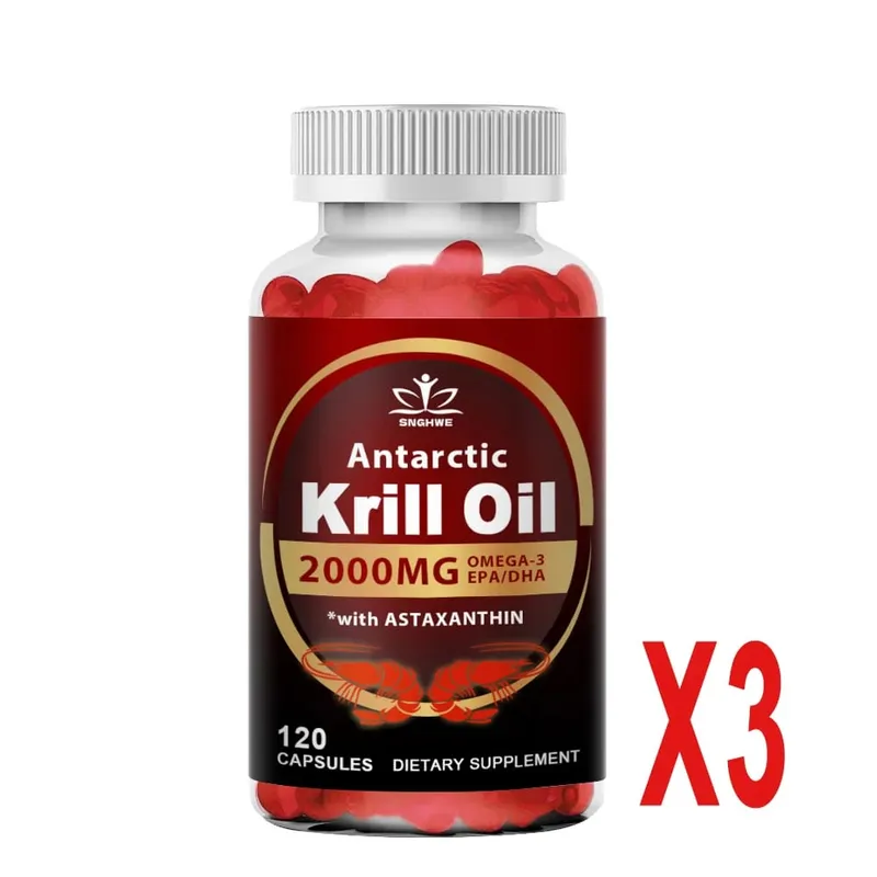 2000Mg Krill Oil Phospholipid Omega-3 EPA & DHA Phospholipids and Astaxanthin for Joint Brain Immune and Cardiac Support Diet — image 9