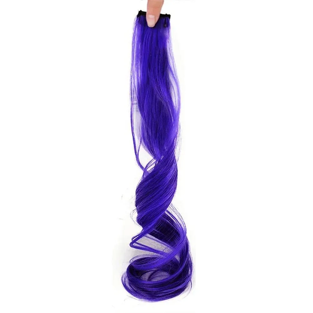 Colored Large Wave Long Curly Wig Ear Hanging Dye Hair Extensions Invisible High Temperature Silk Synthetic Wig Patch — image 23