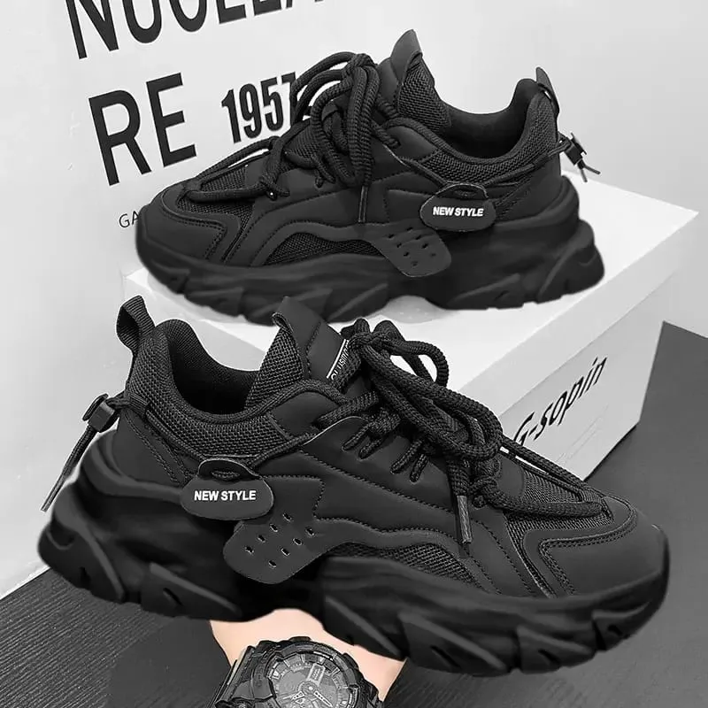 Men's Thick Sole Sport Shoes Simple Fashionable Casual Sneaker High Quality Rubber Plastic Male Athletic Shoes Chunky Sneakers — image 2